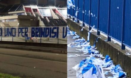 Striscione dei tifosi di Brindisi distrutto: il comunicato dell’Olimpia Milano