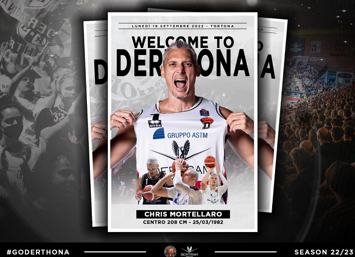 Derthona Basket, aggiunto al roster Chris Mortellaro