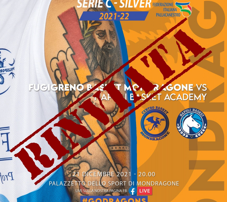 Serie C Silver Campania, casi di positività al Covid nel Napoli Basket Academy. Rinviata la sfida con la Fugigreno Mondragone