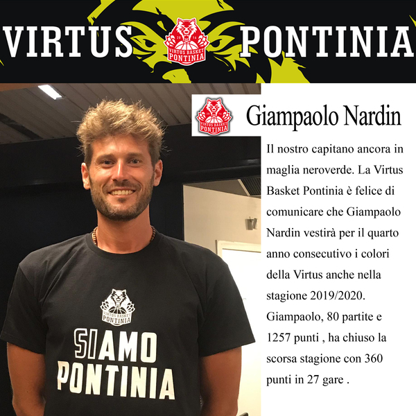 La Virtus Basket Pontinia annuncia il rinnovo di capitan Nardin