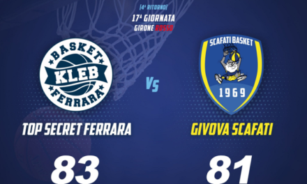 Serie A2 Girone Rosso, Givova Scafati sconfitta a Ferrara 83-81